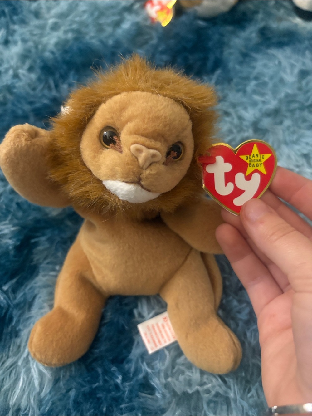 Ty Lion Beanie Baby Plush - Brown and White